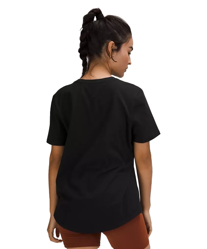 Lululemon Love Curved-Hem Crewneck T-Shirt Pink Haze Black