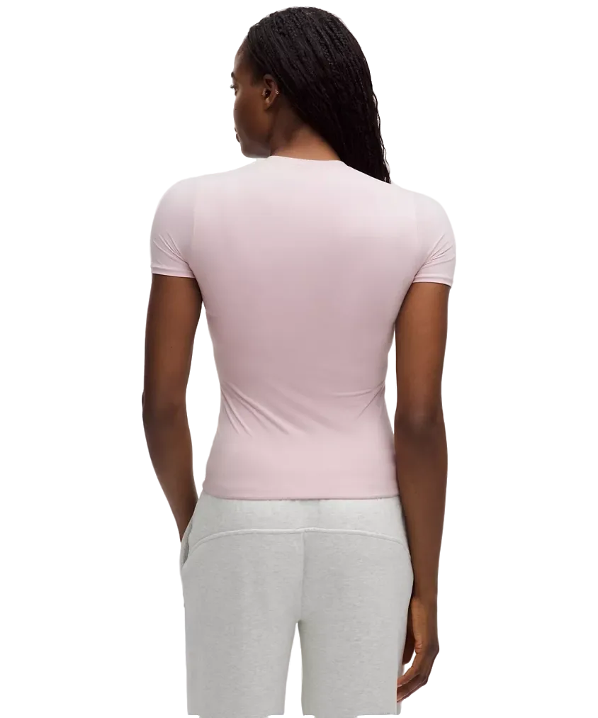 Lululemon Wundermost Ultra-Soft Nulu Hip-Length Crewneck Shirt Pink Haze