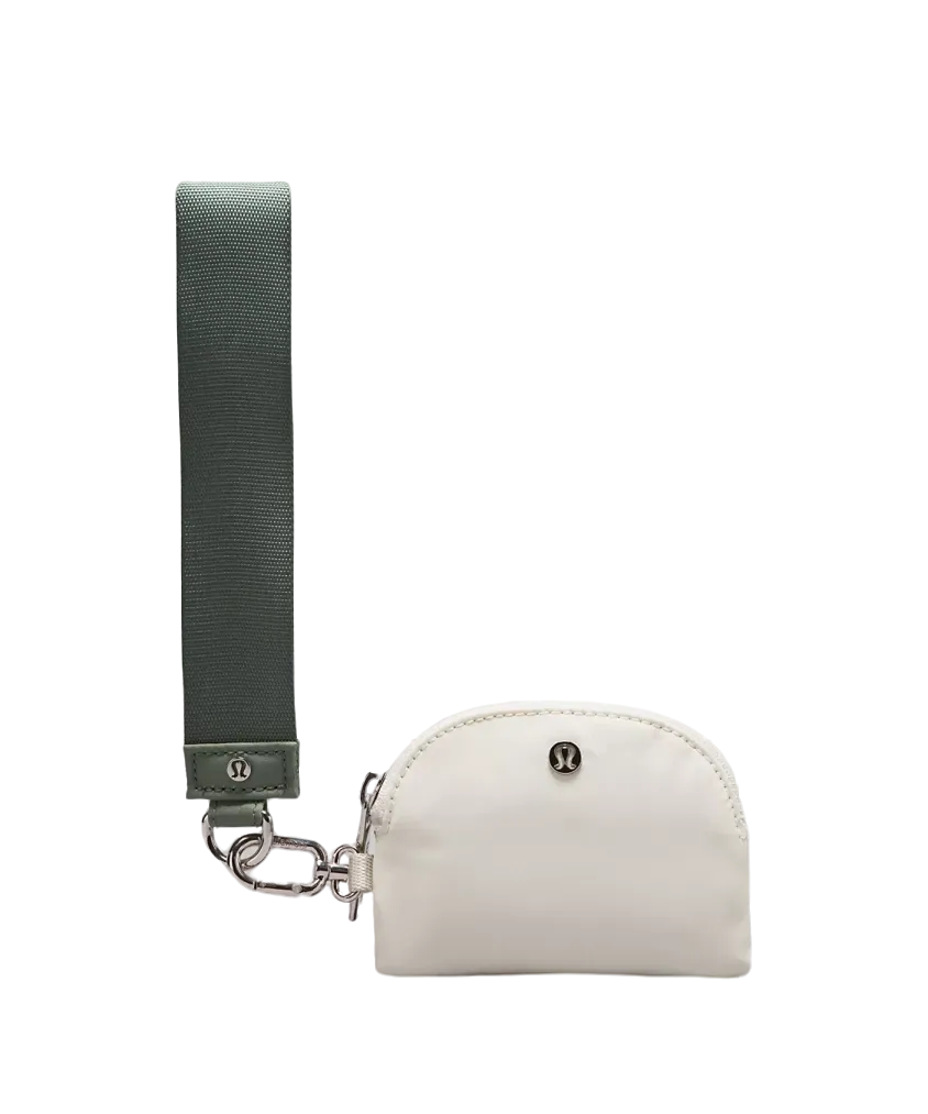 Lululemon Dual Pouch Wristlet Grey Eucalyptus/Bone
