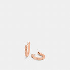 Coach Pave Signature Huggie Earrings Rose Gold