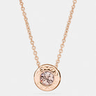 Coach Open Circle Stone Necklace Rose Gold