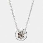 Coach Open Circle Stone Necklace Silver