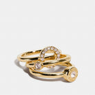 Coach Open Circle Halo Ring Set Gold