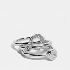 Coach Open Circle Halo Ring Set Silver