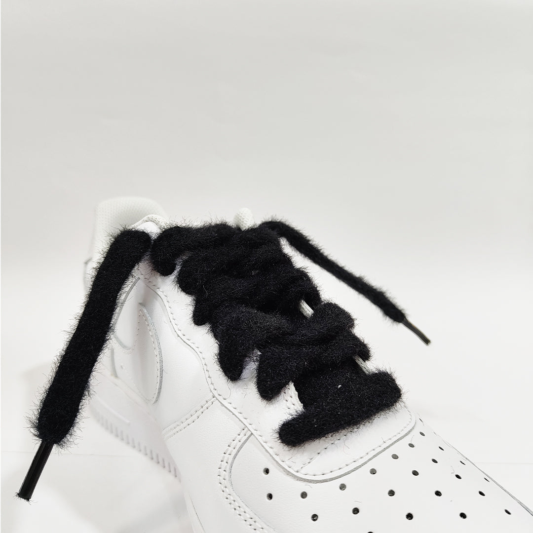 COZY FUZZY BLACK SHEEP FAT LACES