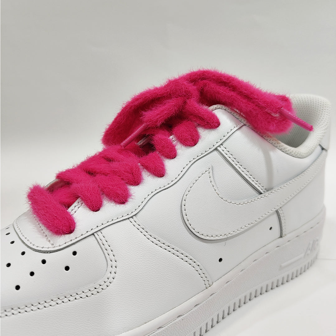 COZY FUZZY HOT PINK FAT LACES