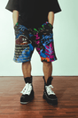 Graffiti Black Shorts - dawntown