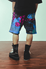 Graffiti Black Shorts - dawntown