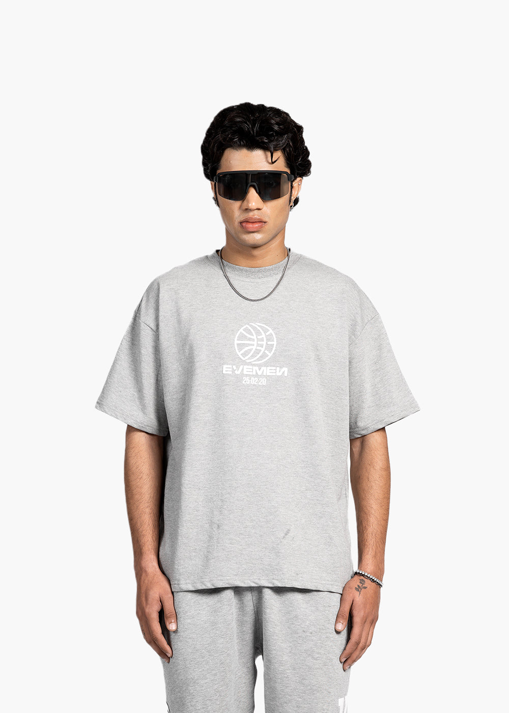 EVEMEN COURTSIDE T-SHIRT - MARL GREY