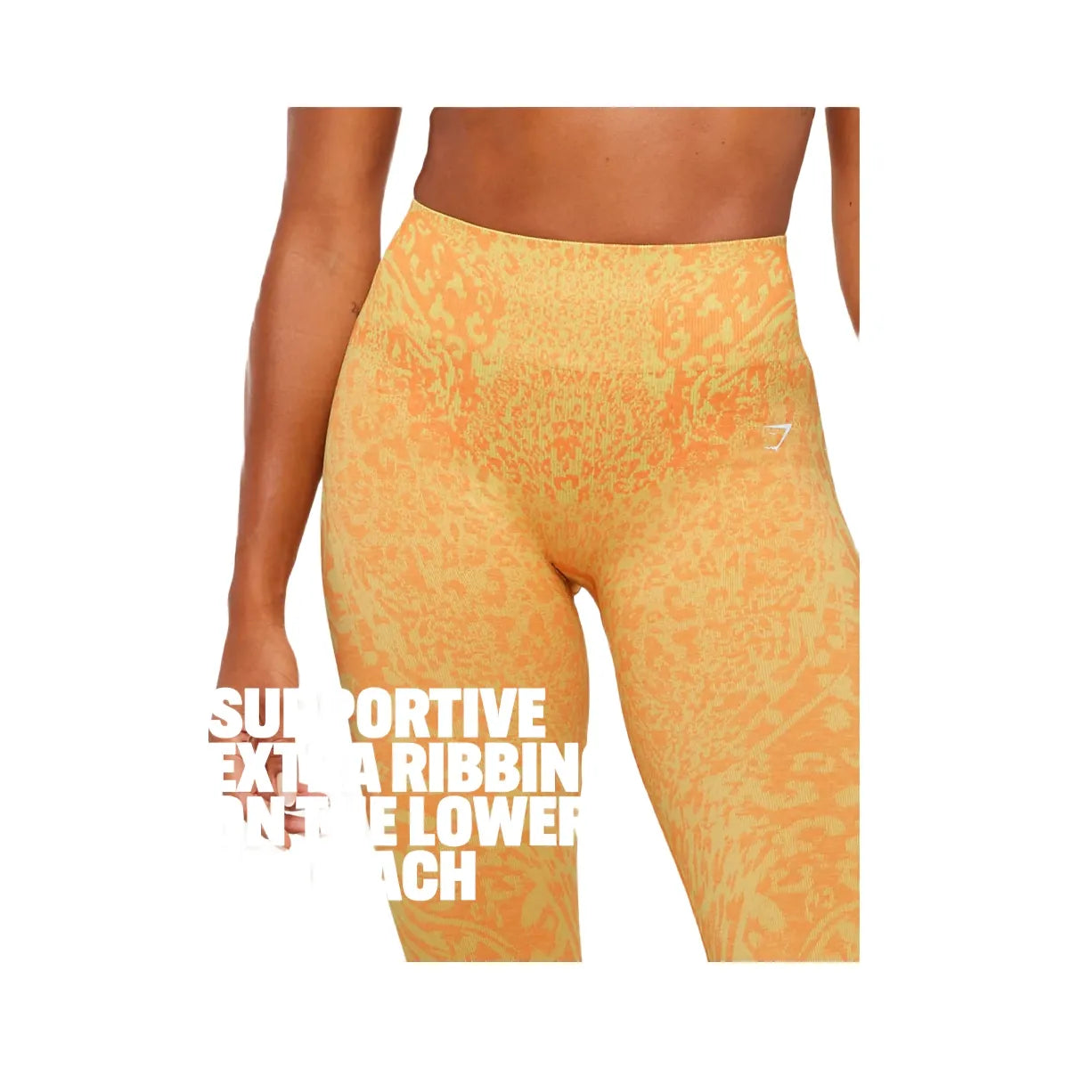 Gymshark Adapt Animal X Whitney Leggings "Sorbet Yellow Dayglow Peach"
