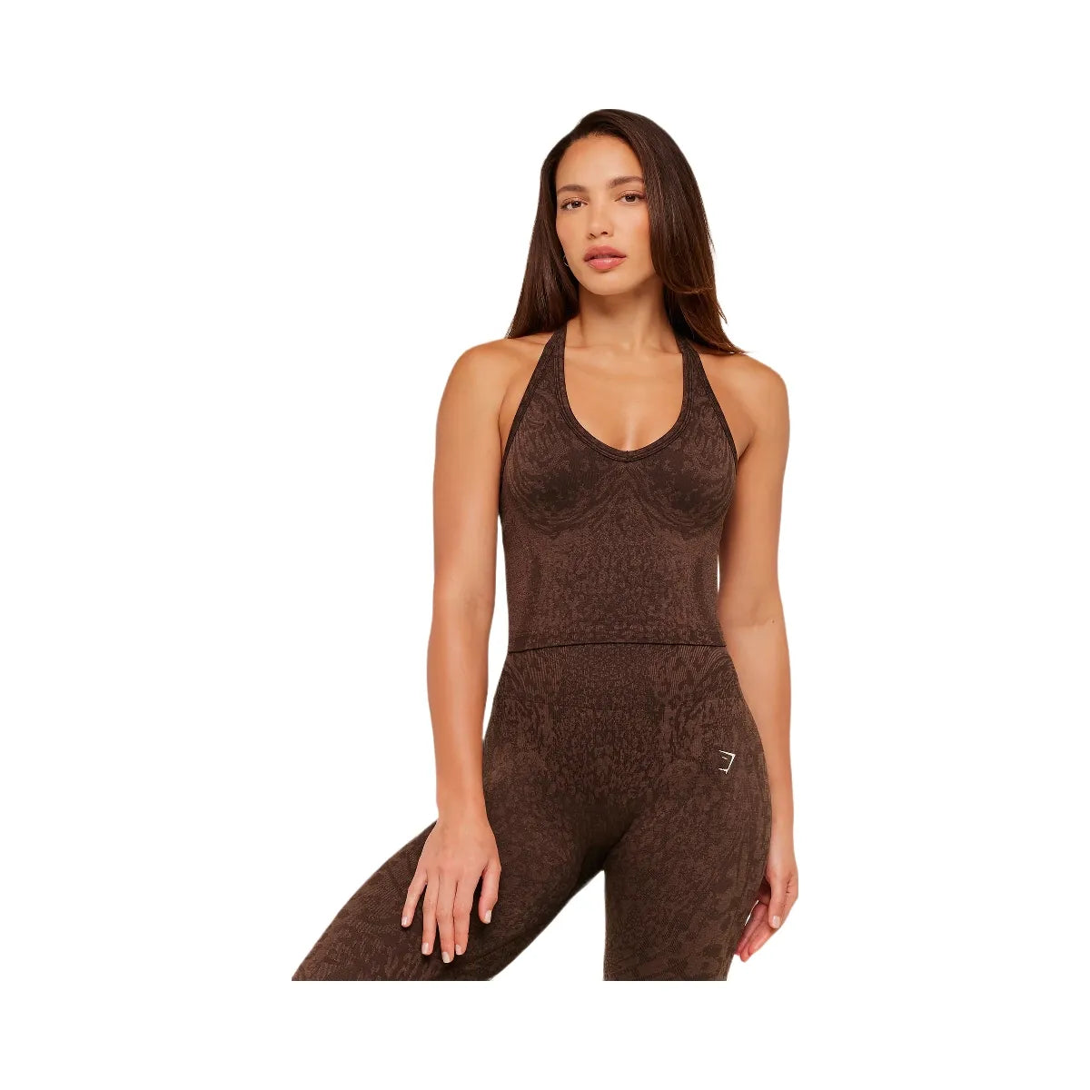 Gymshark Adapt Animal X Whitney Tank Top with Shelf "Archive Brown Soft Brown"