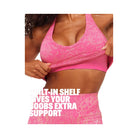 Gymshark Adapt Animal X Whitney Tank Top with Shelf "Electric Pink Sorbet Yellow"