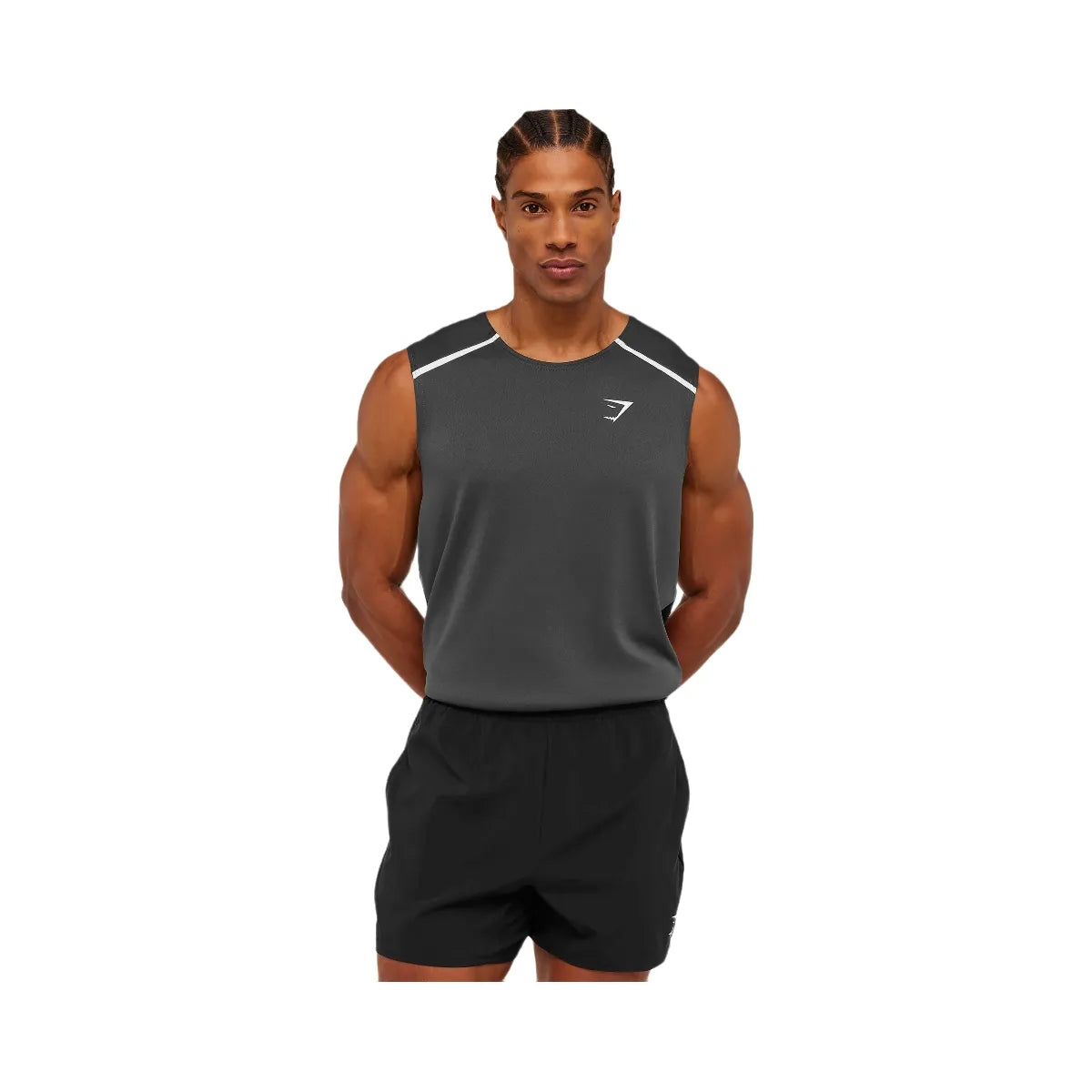 Gymshark Arrival Contrast Tank "Grey Black"