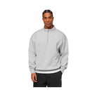 Gymshark Crest Oversized 1/4 Zip "Light Grey Core Marl"