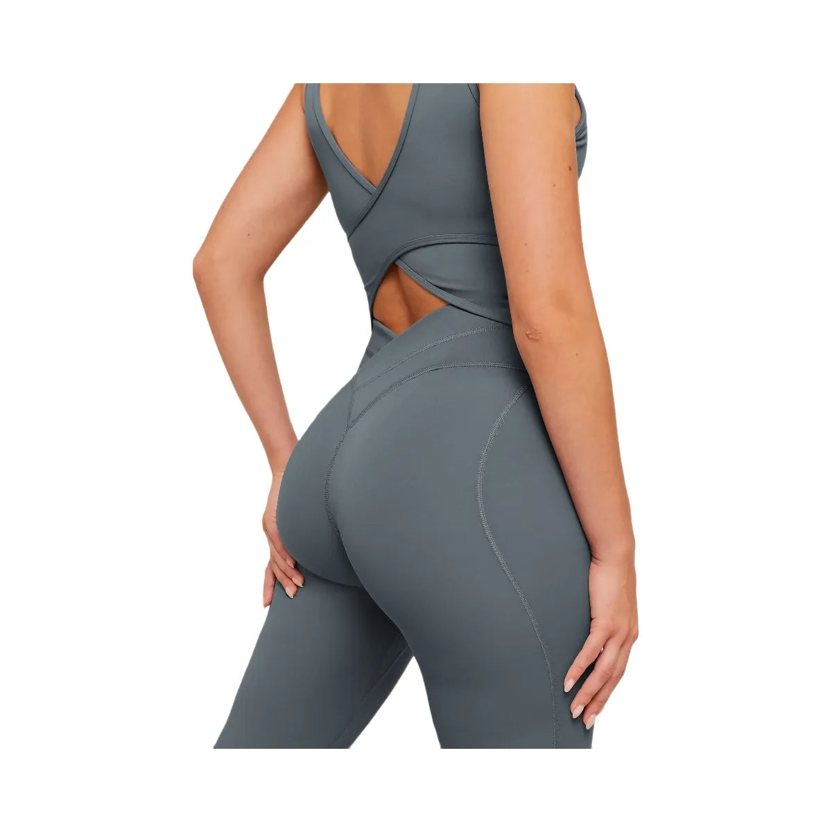 Gymshark Crossover Back Flared Leggings "Iron Blue"
