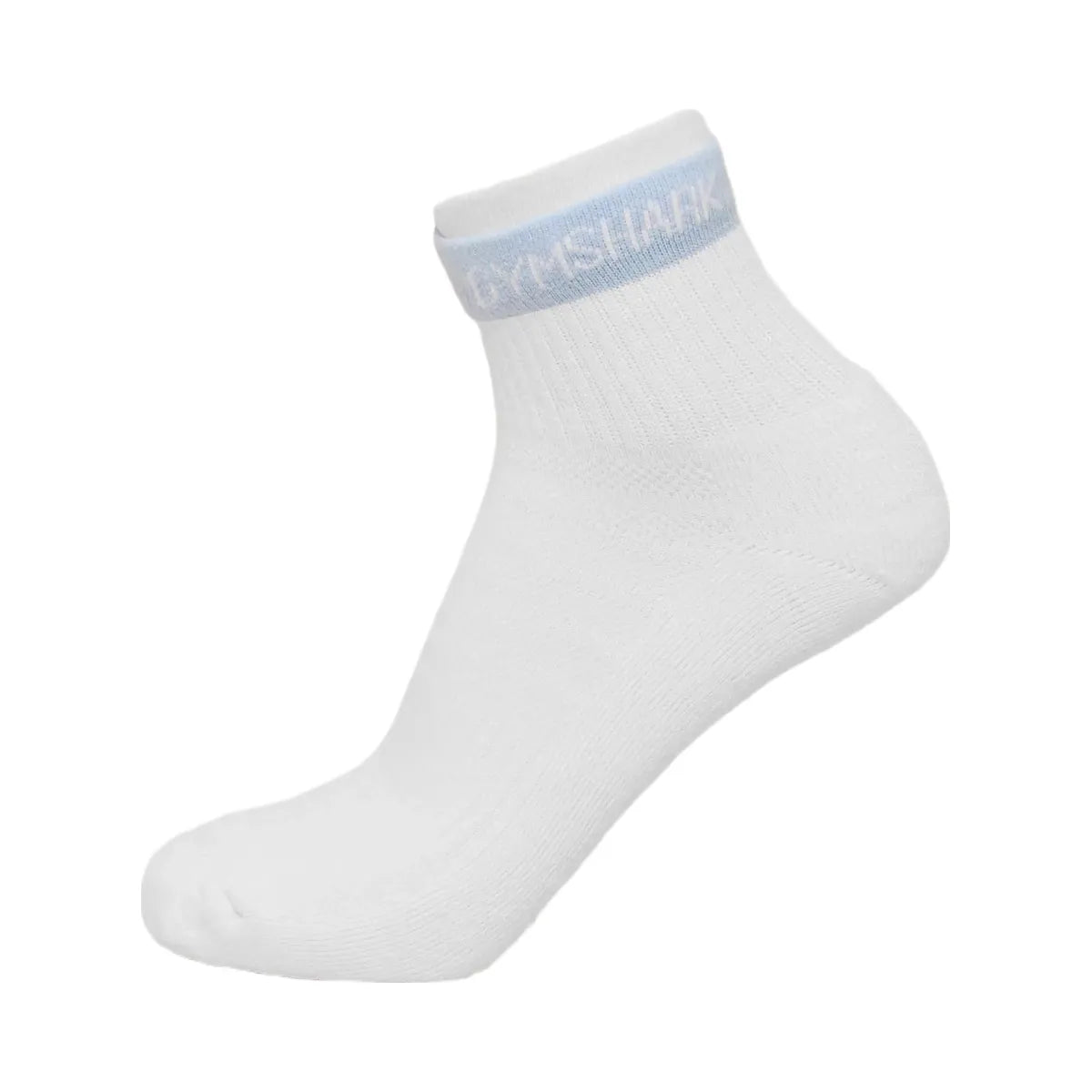 Gymshark Double Cuffed Socks Single "White"