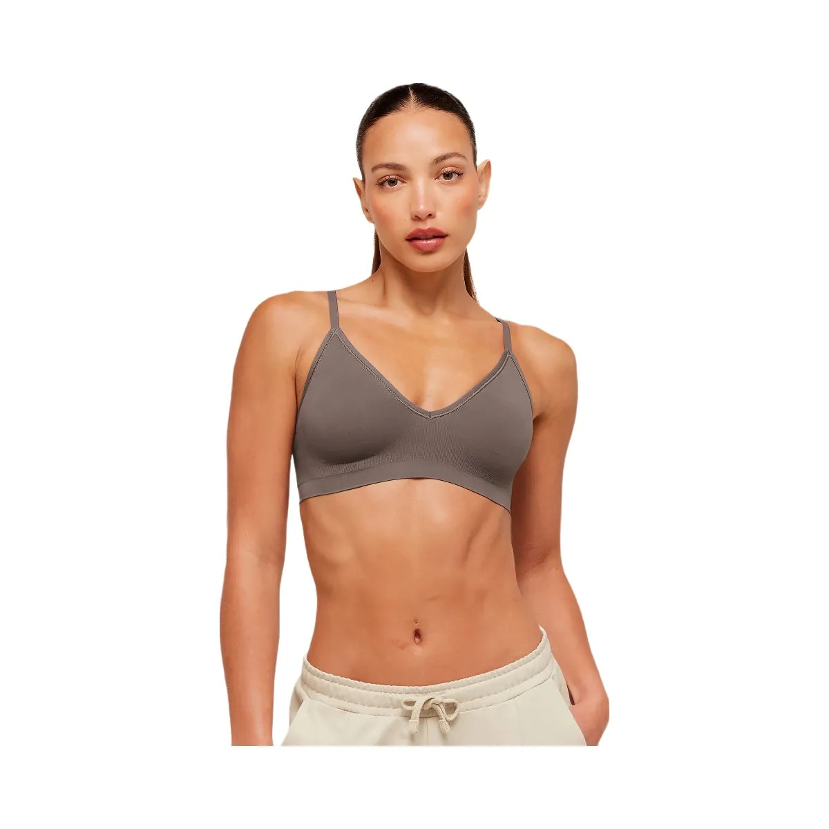 Gymshark FeatherForm V-Neck Bralette "Cool Brown"