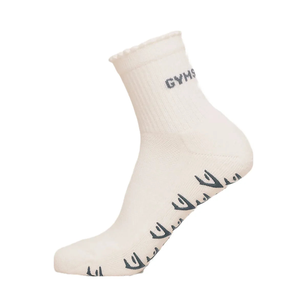 Gymshark Frill Pilates Midi Sock "Soft White Iron Blue"