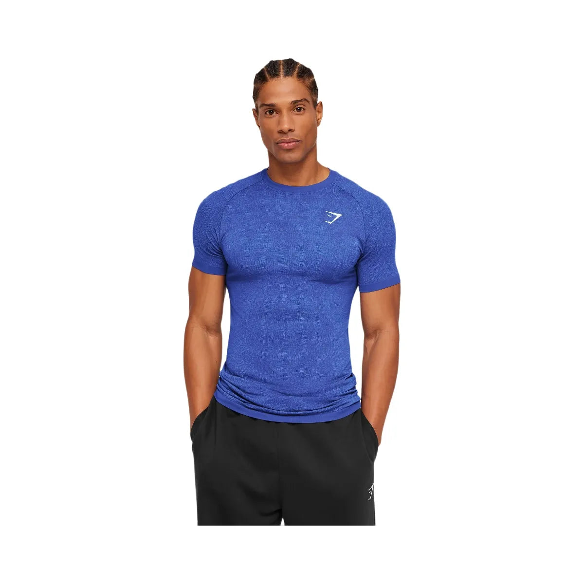 Gymshark Geo Seamless Grid T-Shirt "Force Blue Steady Purple"