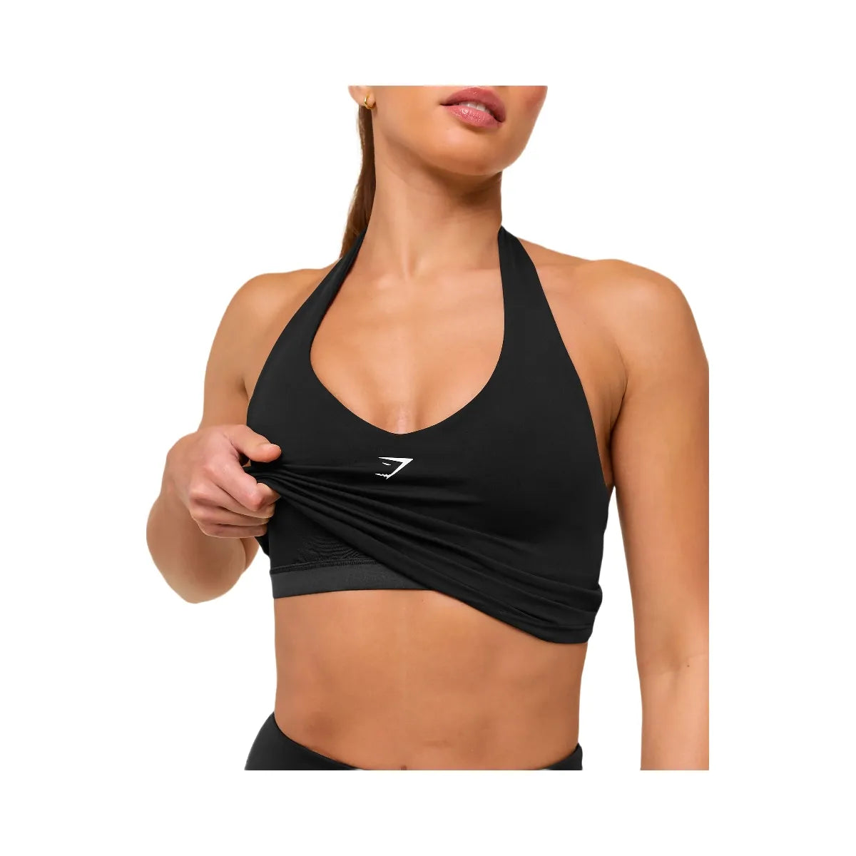 Gymshark Halter Neck Cami with Shelf "Black"