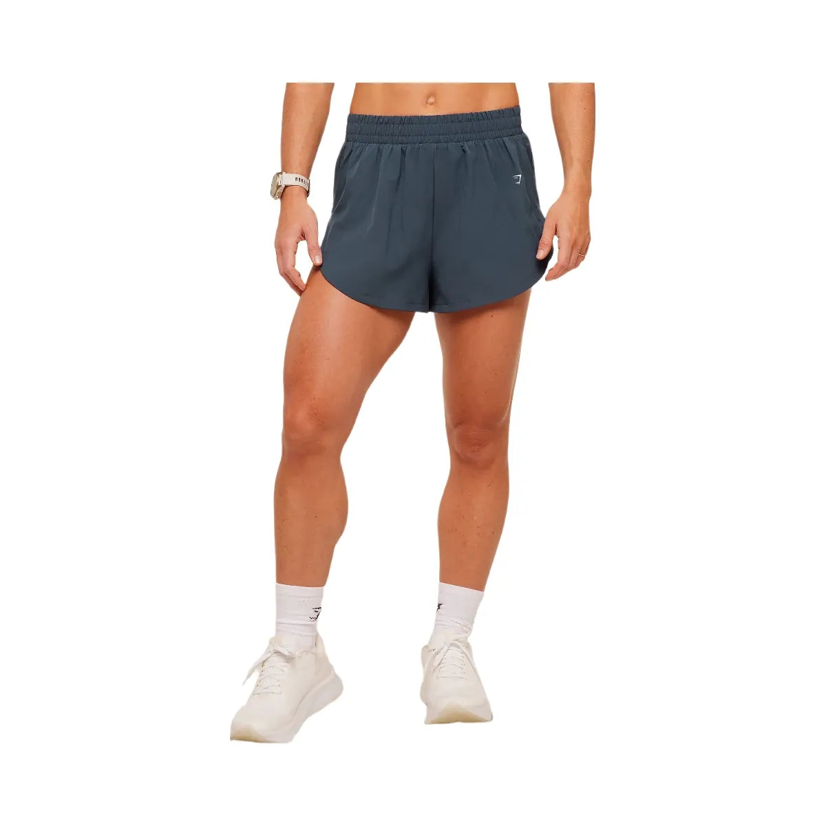 Gymshark Interval High Leg Shorts "Stealth Blue"