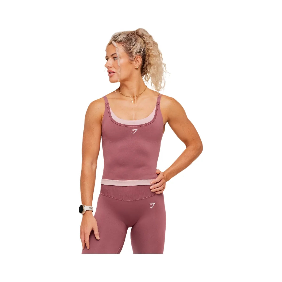 Gymshark Interval Seamless Midi Tank "Reset Pink Light Pink"