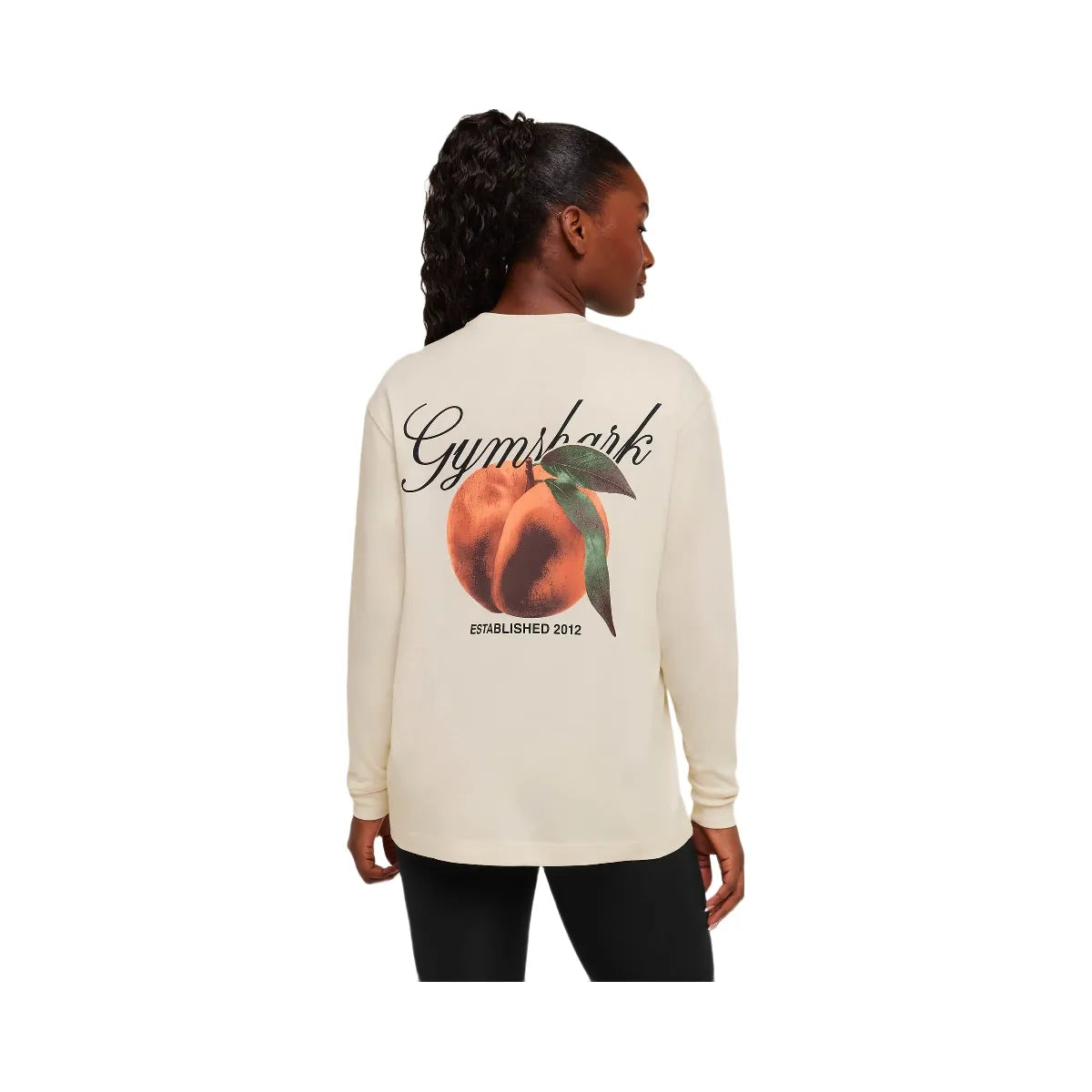 Gymshark Juicy Peach Long Sleeve T-Shirt "Oat White"