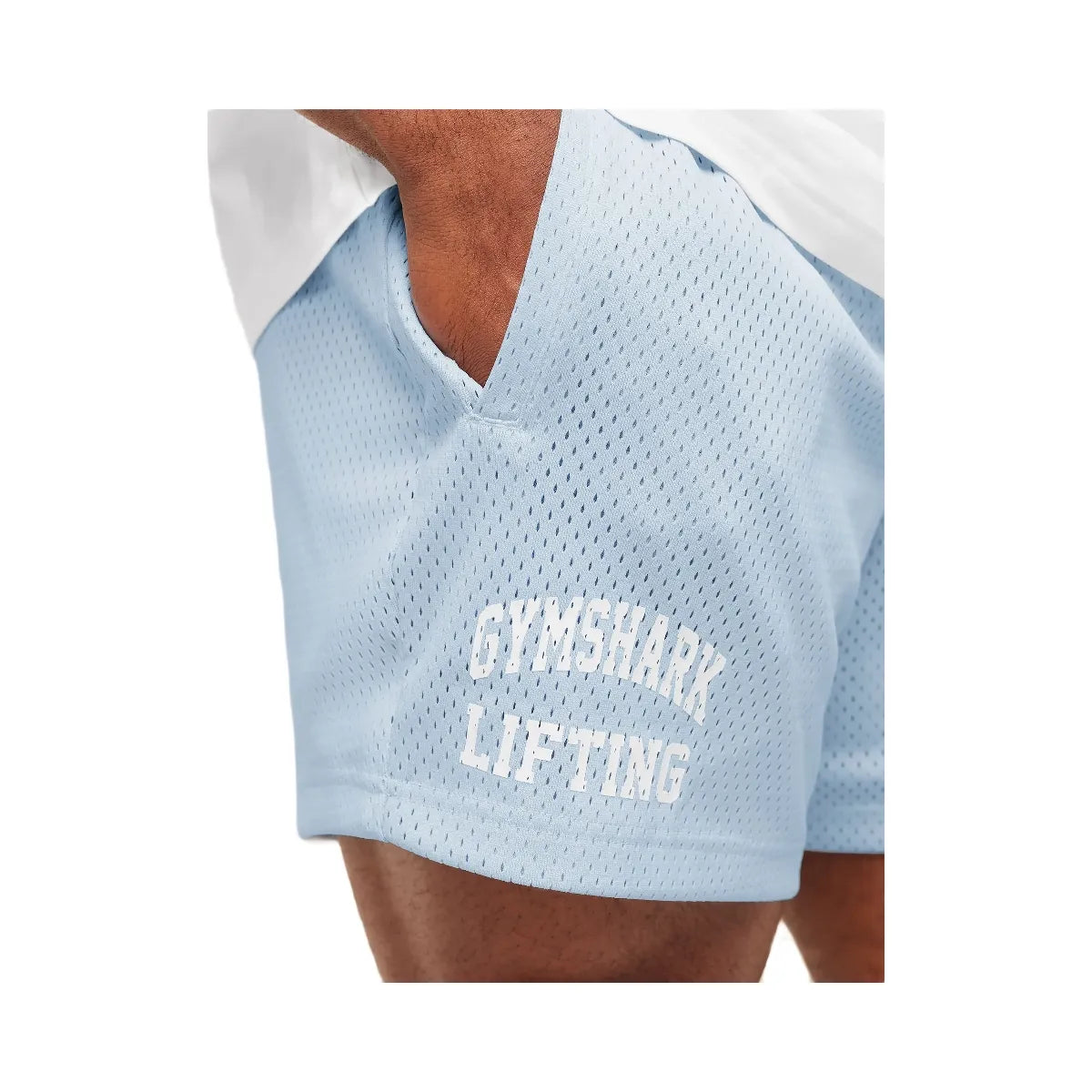 Gymshark Lifting Mesh 5" Shorts "Chilled Blue"