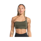 Gymshark One Shoulder Sports Bra "Weighted Green"