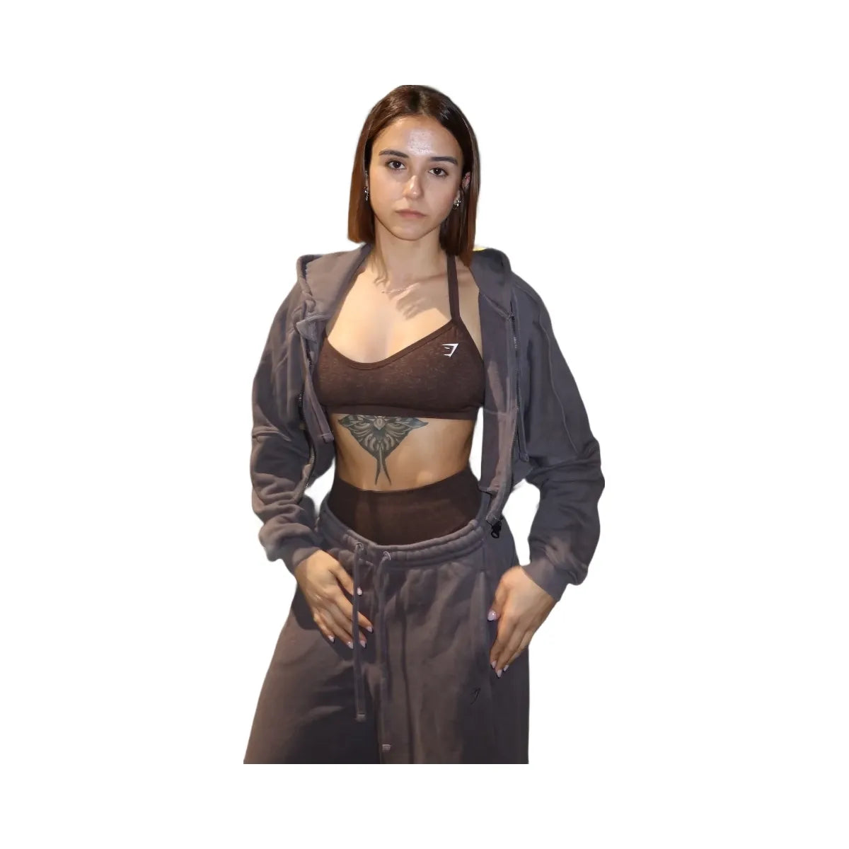 Gymshark Pump Zip Through Hoodie "GS Cool Brown WASH"