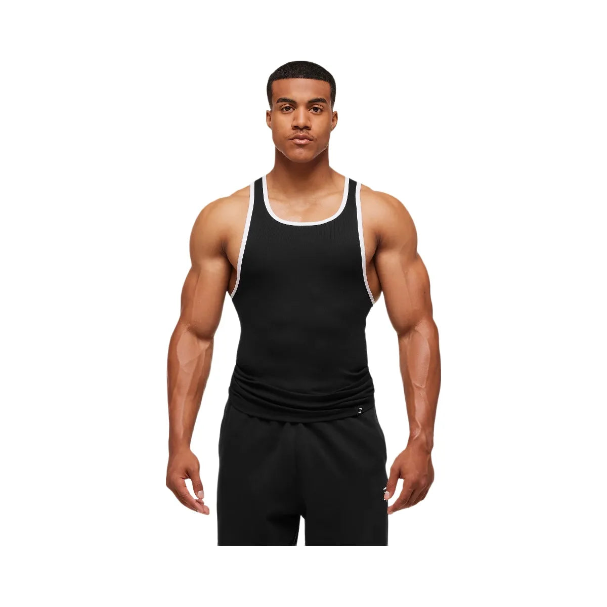 Gymshark Ribbed Tank 1PK "Black White"