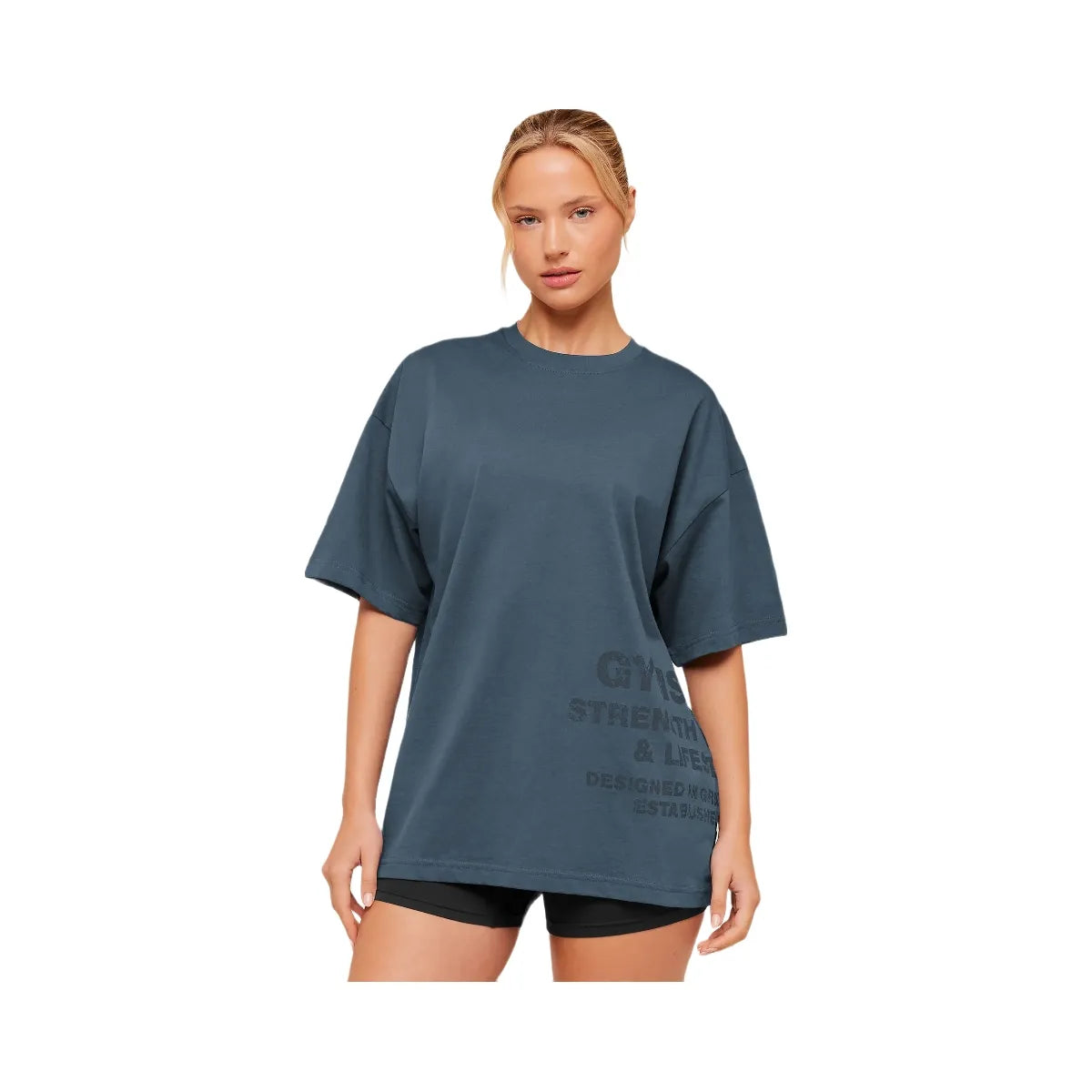Gymshark Stacked Graphic Short Sleeve T-Shirt "Stealth Blue"