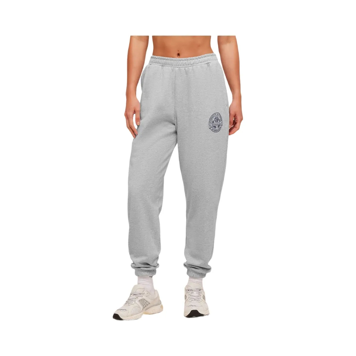 Gymshark Strength and Fitness Crest Graphic Joggers "Light Grey Core Marl"