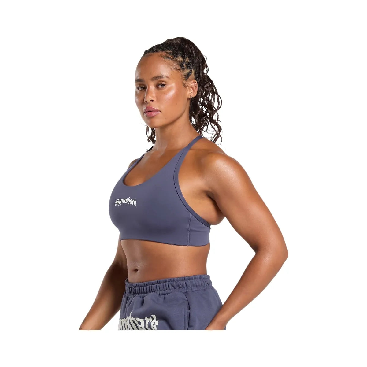 Gymshark Strength Department Graphic Sports Bra "Weighted Purple"