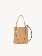 CHLOE Small Chloé Spin tote bag in grained leather Milky Brown