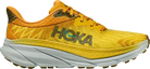 Yellow Hoka running sneaker with thick white sole and mesh upper, side profile