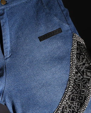 Jacquard denim cargo