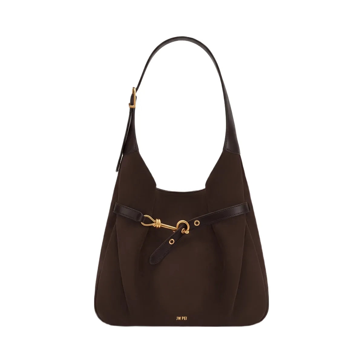 JW PEI Alina Faux Suede Hobo Bag Chocolate Brown
