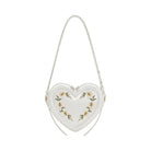 JW PEI Arlene Embroidered Heart Shape Crossbody Bag Milky White