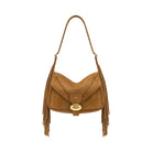JW PEI Avery Fringe Faux Suede Shoulder Bag Brown