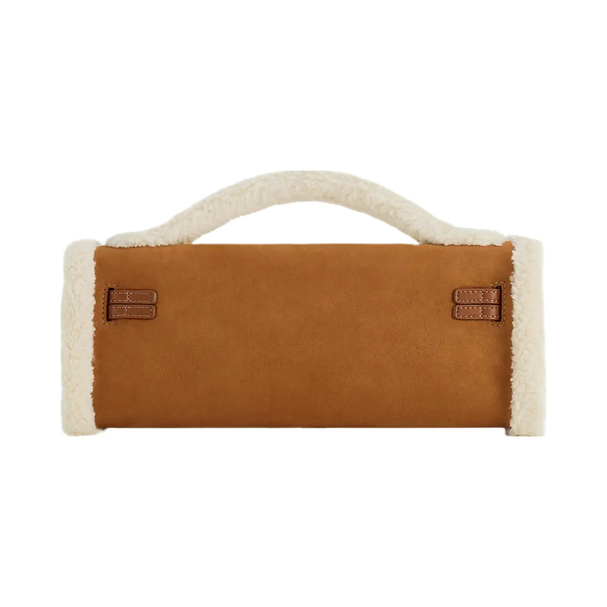 JW PEI Bria Faux Suede Structured Top Handle Bag Yellow Brown