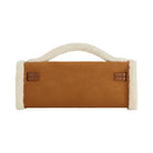 JW PEI Bria Faux Suede Structured Top Handle Bag Yellow Brown