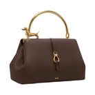 JW PEI Bruna Dachshund Metal Handle Top Handle Bag Dark Brown