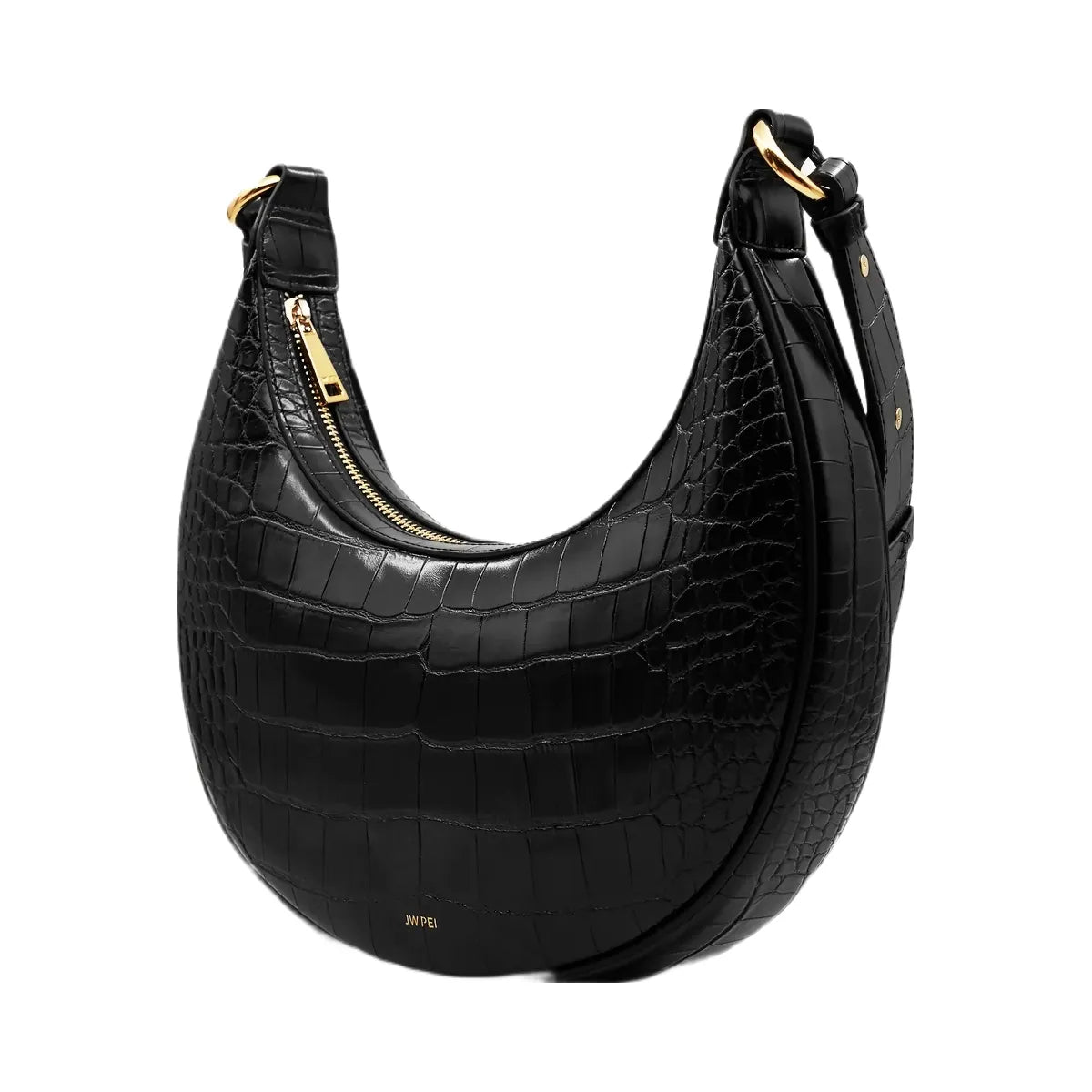 JW PEI Carly Saddle Bag Black Croc
