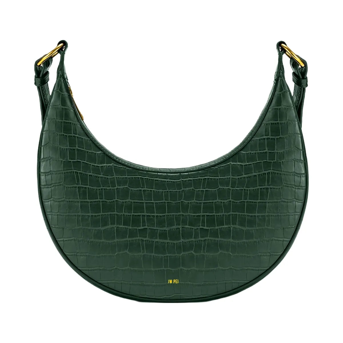 JW PEI Carly Saddle Bag Dark Green Croc