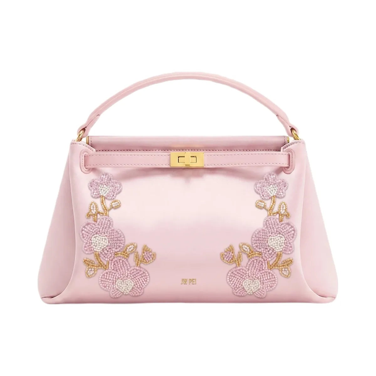 JW PEI Carmen Beaded Orchid Top Handle Bag Light Pink