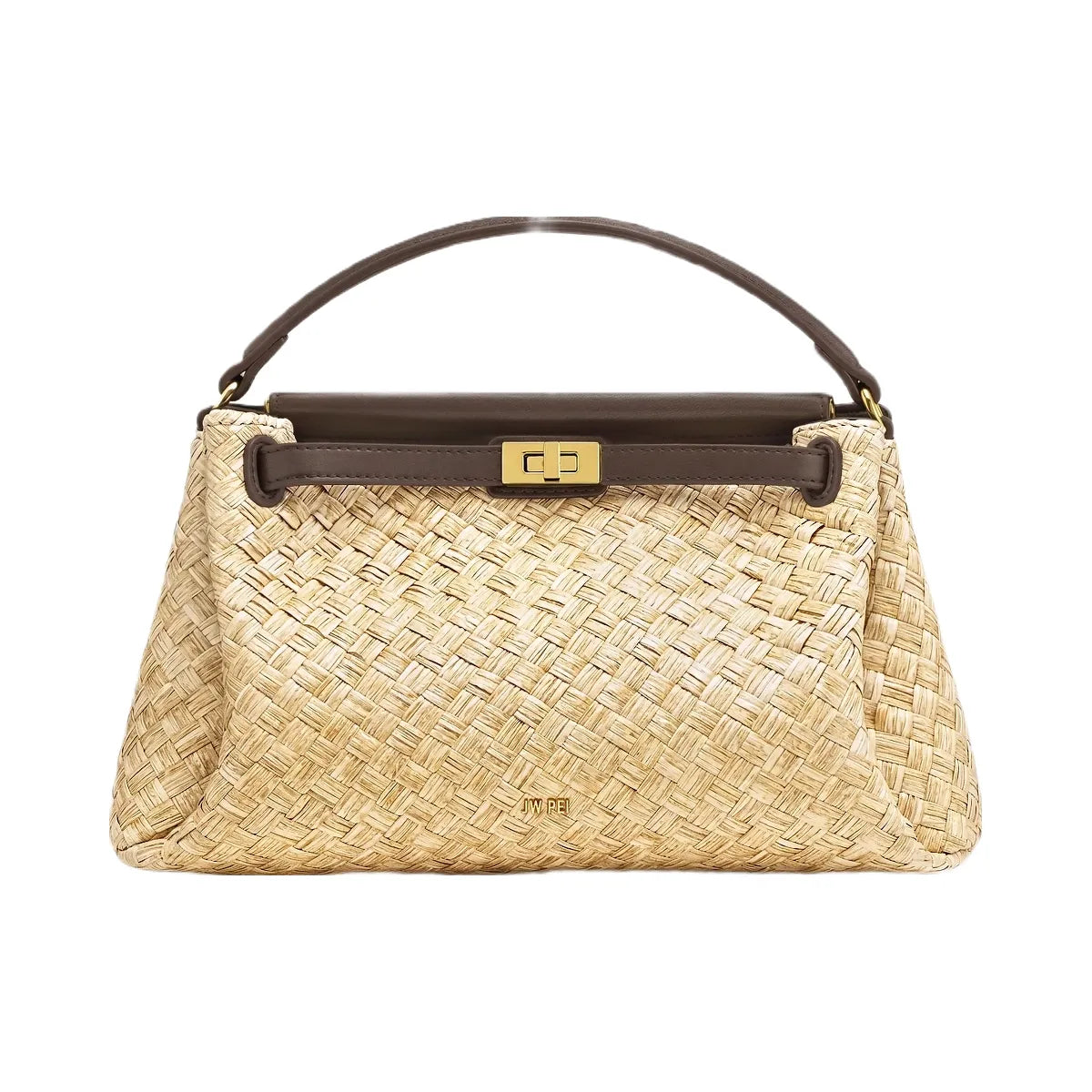 JW PEI Carmen Faux Straw Top Handle Bag Brown