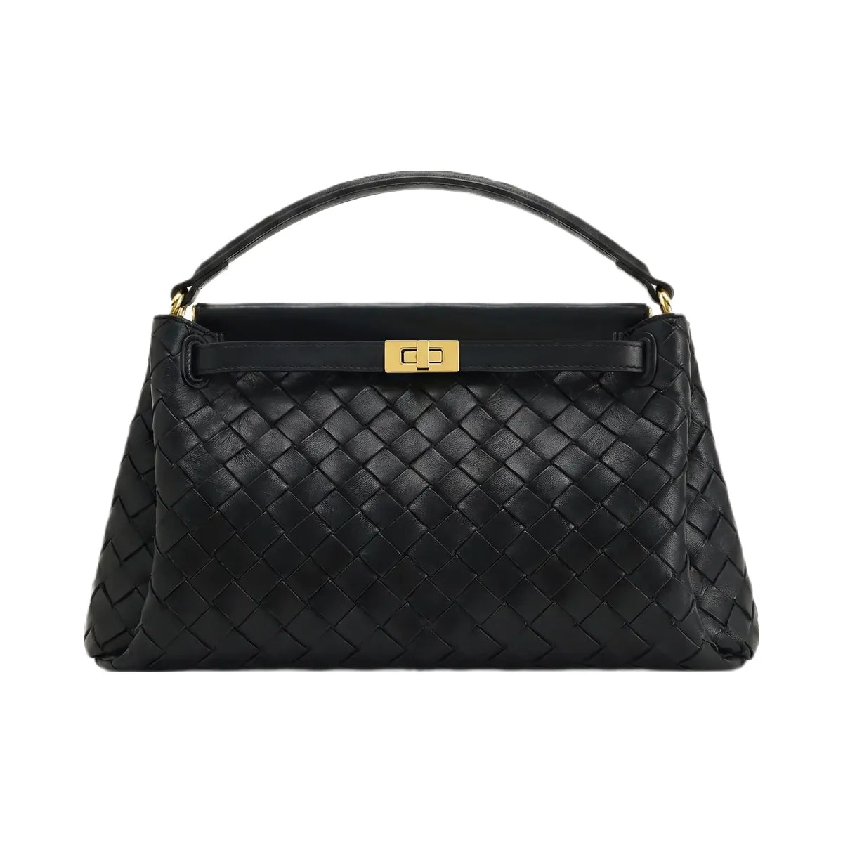 JW PEI Carmen Woven Top Handle Bag Charcoal Black