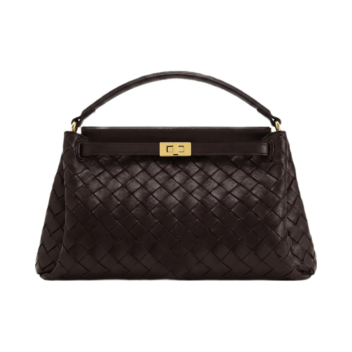 JW PEI Carmen Woven Top Handle Bag Dark Brown