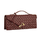 JW PEI Celeste Woven Textured Envelope Top Handle Bag Burgundy